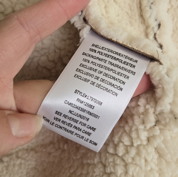 Limited Too girls Moto Jacket 7/8 Khaki Sherpa Tan‎ Neutral NWT Outerwear Zipper - Picture 10 of 13